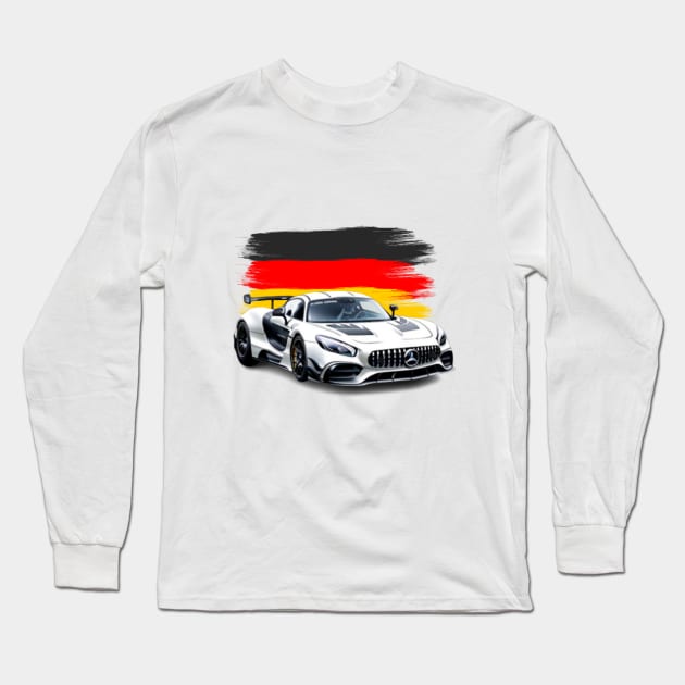 Mercedes Benz amg GT3 with Germany flag Long Sleeve T-Shirt by Auto-apparel